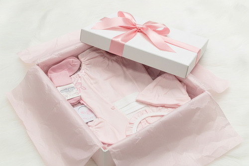 Baby Girl Pink Cotton Romper Set – Romper, Socks & Hat
